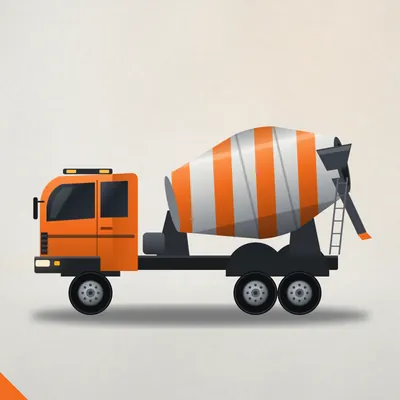 Ilustrasi truk molen pengangkut beton ready mix