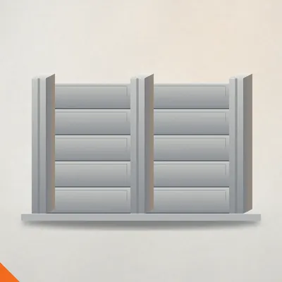 Ilustrasi pagar panel beton pracetak dengan kolom beton
